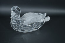 Load image into Gallery viewer, Crystal Duck Candy Dish with Frosted Lid – Crystal Clear Industries W. Germany
