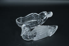 Load image into Gallery viewer, Crystal Duck Candy Dish with Frosted Lid – Crystal Clear Industries W. Germany
