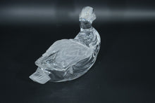 Load image into Gallery viewer, Crystal Duck Candy Dish with Frosted Lid – Crystal Clear Industries W. Germany
