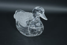 Load image into Gallery viewer, Crystal Duck Candy Dish with Frosted Lid – Crystal Clear Industries W. Germany
