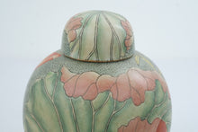 Load image into Gallery viewer, Vintage Macau Hand Painted Porcelain Ginger Jar Pink Lotus Floral 9 Inch
