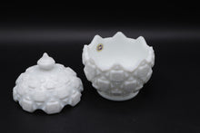 Load image into Gallery viewer, Westmoreland Old Quilt Milk Glass Covered Candy Dish 6 Inch
