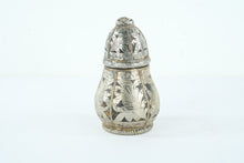 Load image into Gallery viewer, Wooden Lidded Container with Embossed Silver Overlay
