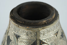Load image into Gallery viewer, Wooden Lidded Container with Embossed Silver Overlay
