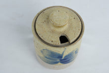 Load image into Gallery viewer, Stoneware Lidded Sugar Jar with Blue Floral Motif
