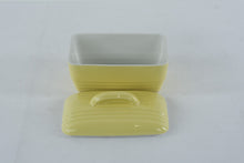 Load image into Gallery viewer, Hall China Covered Refrigerator Dish – Yellow Art Deco Utility Dish – Made for Westinghouse
