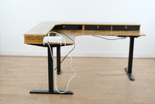 Load image into Gallery viewer, L Shaped Electric Standing Desk with Wood Top and Adjustable Height Base
