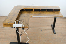 Load image into Gallery viewer, L Shaped Electric Standing Desk with Wood Top and Adjustable Height Base
