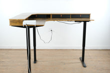 Load image into Gallery viewer, L Shaped Electric Standing Desk with Wood Top and Adjustable Height Base
