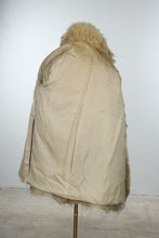 Load image into Gallery viewer, Vintage Genuine Fur Coat Womens Tan Cream Full Collar 32 Inch Length

