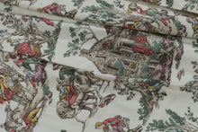 Load image into Gallery viewer, Multicolor Pastoral Toile Custom Lined Drapery Panels 4 Panel Set 88 Inch
