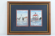 Load image into Gallery viewer, Mary Lou Troutman Cove Point and Drum Point Lighthouse Framed Prints Maryland
