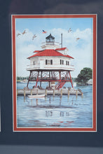 Load image into Gallery viewer, Mary Lou Troutman Cove Point and Drum Point Lighthouse Framed Prints Maryland
