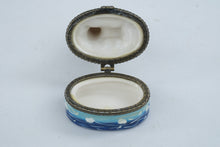 Load image into Gallery viewer, Lighthouse Porcelain Hinged Trinket Box Coastal Nautical Decor
