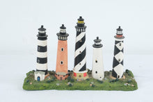 Load image into Gallery viewer, North Carolina Outer Banks Lighthouse Figurine Set Bodie Currituck Hatteras Ocracoke Lookout
