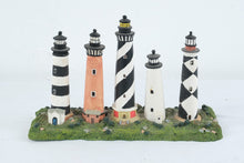 Load image into Gallery viewer, North Carolina Outer Banks Lighthouse Figurine Set Bodie Currituck Hatteras Ocracoke Lookout
