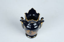 Load image into Gallery viewer, Limoges France Cobalt Blue Porcelain Gold Courting Couple Decorative Vase
