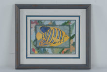 Load image into Gallery viewer, Linn Done Tropical Fish Watercolor Collage Framed Art Series 1 of 4
