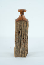 Load image into Gallery viewer, Rustic Driftwood Style Wood Candlestick Sculpture Natural Wood Folk Art

