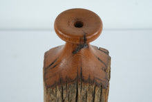 Load image into Gallery viewer, Rustic Driftwood Style Wood Candlestick Sculpture Natural Wood Folk Art

