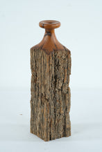 Load image into Gallery viewer, Rustic Driftwood Style Wood Candlestick Sculpture Natural Wood Folk Art
