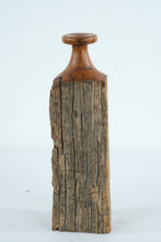 Load image into Gallery viewer, Rustic Driftwood Style Wood Candlestick Sculpture Natural Wood Folk Art
