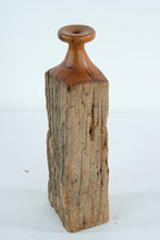 Load image into Gallery viewer, Rustic Driftwood Style Wood Candlestick Sculpture Natural Wood Folk Art
