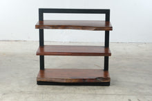 Load image into Gallery viewer, Jofran Nature's Edge Solid Acacia Live Edge 3-Shelf Bookcase with Iron Frame
