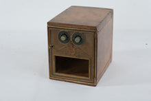 Load image into Gallery viewer, Antique US Post Office Door Lock Box Brass Wood Mail Safe Bank
