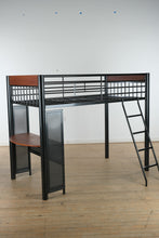 Load image into Gallery viewer, Twin Metal Loft Bed with Built-In Desk
