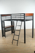 Load image into Gallery viewer, Twin Metal Loft Bed with Built-In Desk

