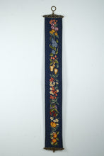 Load image into Gallery viewer, Vintage Needlepoint Bell Pull Wall Hanging – Fruit &amp; Floral Motif – 56&quot; x 7&quot;

