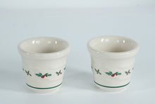 Load image into Gallery viewer, Longaberger Pottery Holly Votive Candle Holders – Set of 2
