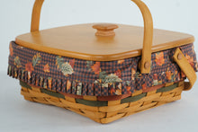 Load image into Gallery viewer, Longaberger 1997 Shades of Autumn Bountiful Harvest Basket With Wood Lid and Fabric Liner
