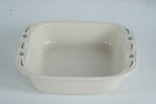Load image into Gallery viewer, Longaberger Woven Traditions Heritage Green 8” Square Baking Dish – Handcrafted USA Pottery
