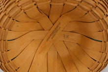 Load image into Gallery viewer, Longaberger Corn Basket with Protector, Liner, and WoodCrafts Lid – Signed 1996
