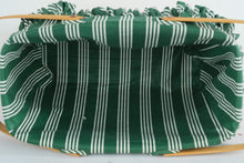 Load image into Gallery viewer, Longaberger Large Market Basket with Green Stripe Liner Double Handles Handwoven USA
