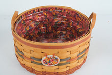 Load image into Gallery viewer, Longaberger 1995 Shades of Autumn Basket of Plenty with Liner and Protector
