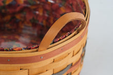 Load image into Gallery viewer, Longaberger 1995 Shades of Autumn Basket of Plenty with Liner and Protector
