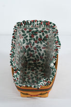 Load image into Gallery viewer, Longaberger Holiday Sleigh Basket with Heart Lid, Liner &amp; Protector – 1998 Collectors Edition
