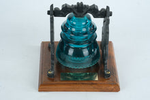 Load image into Gallery viewer, Hemingray-42 Glass Insulator Display on Cast Iron Frame – Lorain Products 40th Anniversary 1936–1976
