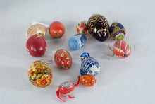 Load image into Gallery viewer, Lot of 11 Decorative Easter Egg Ornaments Hand Painted Glass Wood and Beaded Eggs
