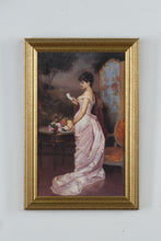 Load image into Gallery viewer, Love Letter B – Framed Vintage Print of Lady in Pink by Toulmouche (1994)
