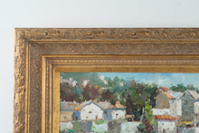 Load image into Gallery viewer, Signed Lubin Original Oil Painting Coastal Harbor Fishing Boats Ornate Gold Frame
