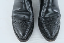 Load image into Gallery viewer, Lucchese 1883 N7367 Black Exotic Leather Shooting Star Cowboy Boots 7B
