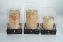 Load image into Gallery viewer, Luminara Real Flame-Effect Birch Pillar Candles – Set of 3 Flameless LED Candles (New in Box)
