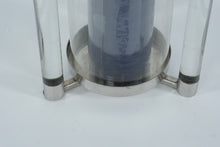 Load image into Gallery viewer, LuxuryLite Battery-Operated Candle in Modern Glass &amp; Metal Hurricane Lantern – 16" Tall
