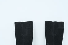 Load image into Gallery viewer, Luxury Rebel Effie Black Suede Wedge Boots Size 37 5M Knee High
