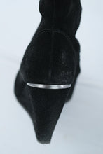Load image into Gallery viewer, Luxury Rebel Effie Black Suede Wedge Boots Size 37 5M Knee High
