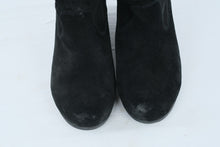 Load image into Gallery viewer, Luxury Rebel Effie Black Suede Wedge Boots Size 37 5M Knee High
